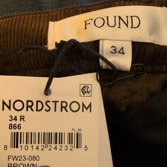 Found‎ Men's brand corduroy flannel plaid patchwork pants nwt size 34 - Picture 2 of 6